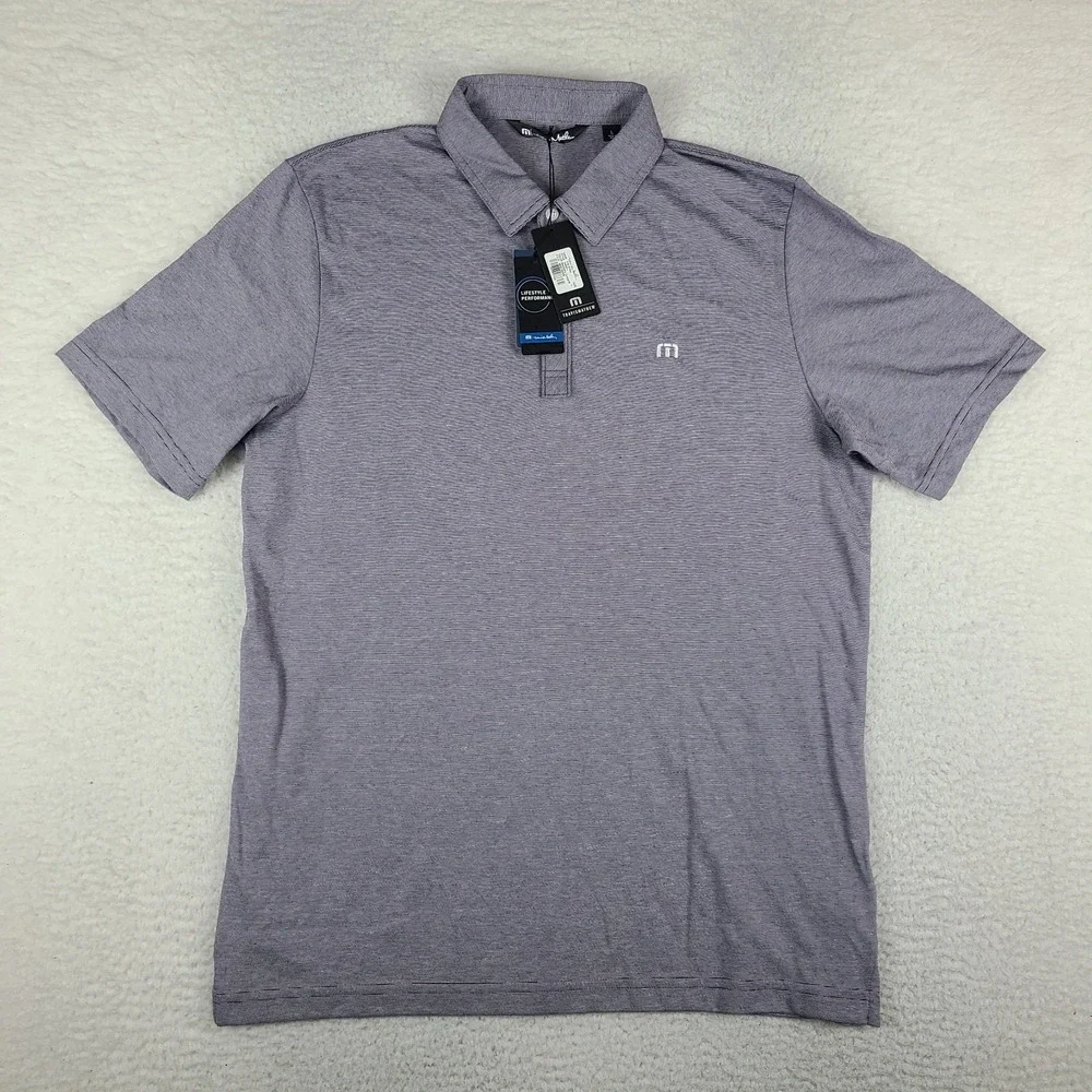 Travis Mathew Polo Shirt Mens Large Purple Blackberry Cordial Performance NWT